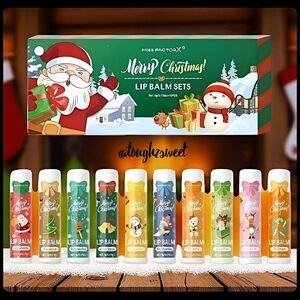 🆕️10 FESTIVE LIP BALM CHRISTMAS GIFT BOXED SET -  MULTI~FLAVOR COLLECTION☃️❄️🎅